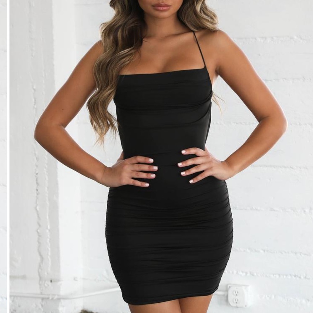 Tiger Mist Black Reese Body-con Scoop Dress